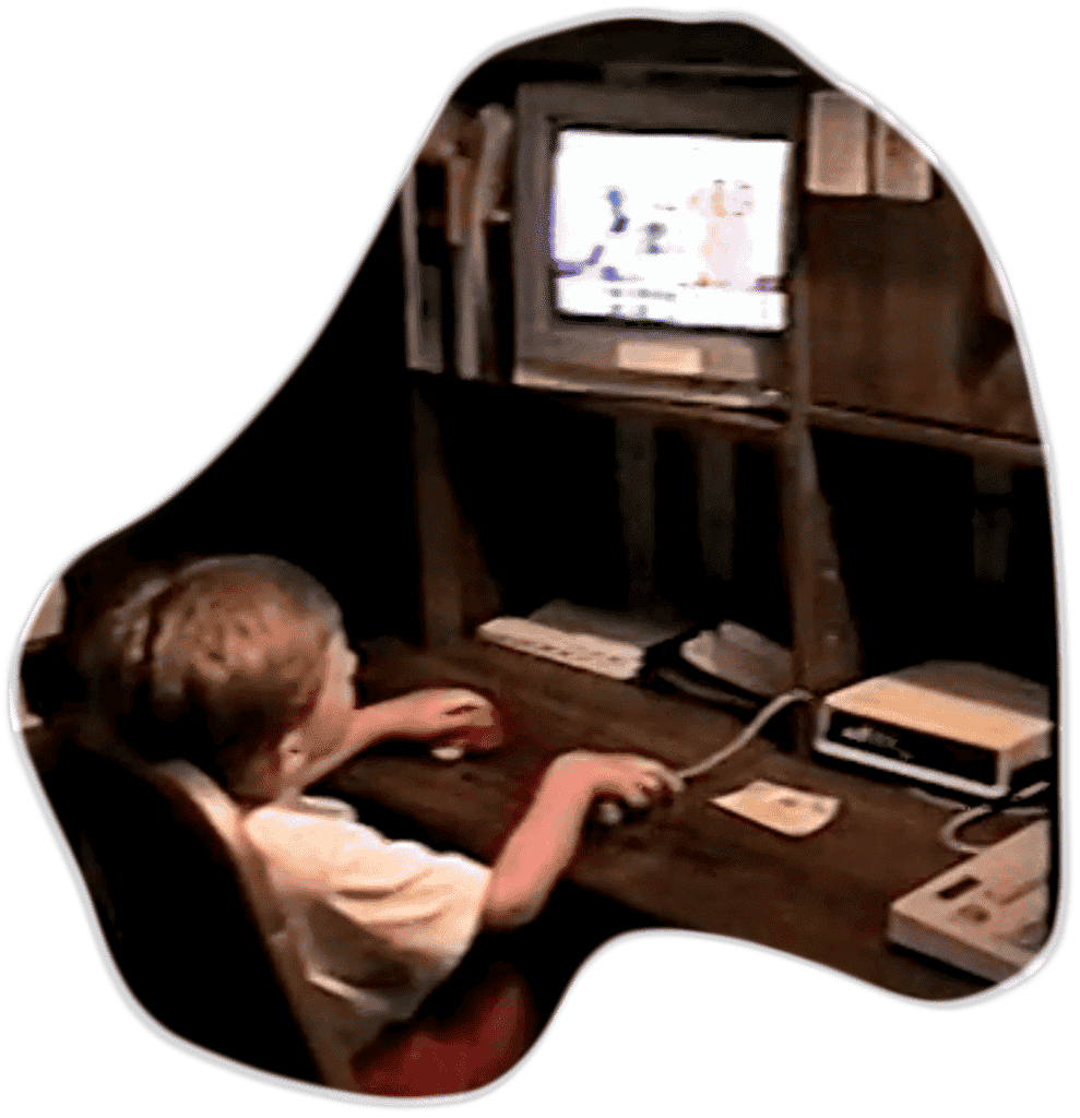 Josh at computer Image Young Josh sitting at a computer